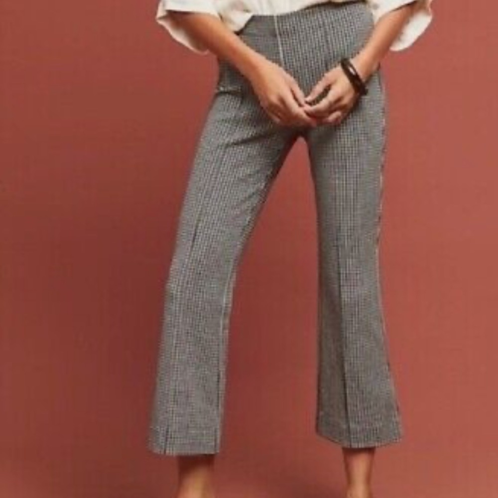 Cartonnier by Anthropologie Micro Houndstooth Cropped Pant
